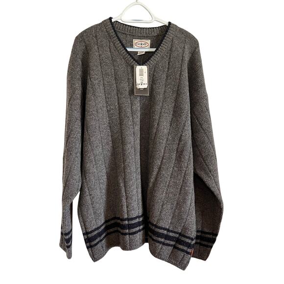 Oobe Wool Blend V-Neck Sweater Size XL NWT – Classic Gray Knitcore Pullover - Picture 1 of 11